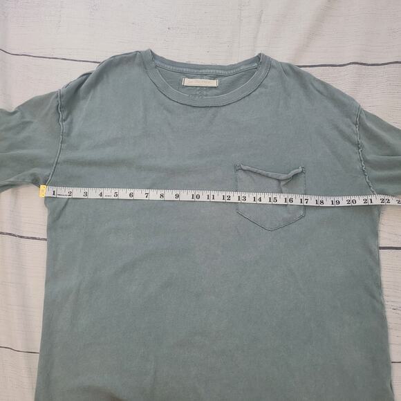 We The Free Size XS Oversized Exposed Stitch Long Sleeve Pocket Tee Sage - Picture 5 of 9